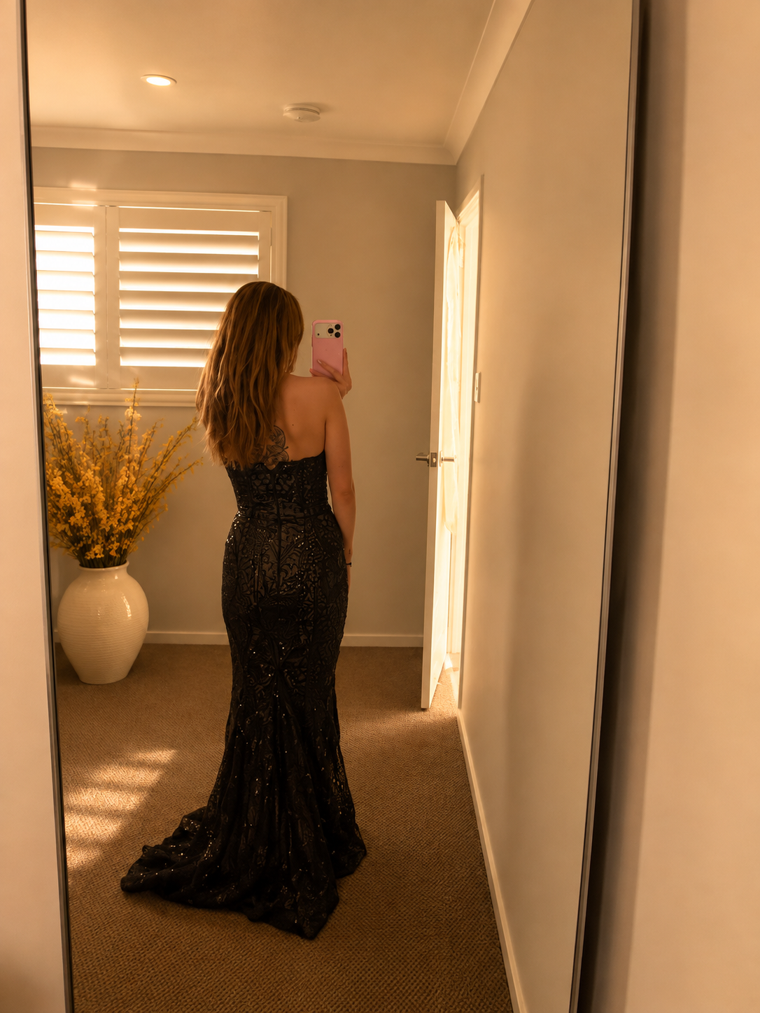 Jadore Black Embellished Dress