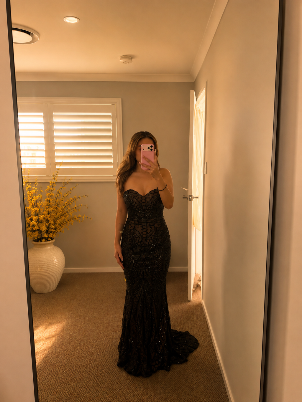 Jadore Black Embellished Dress