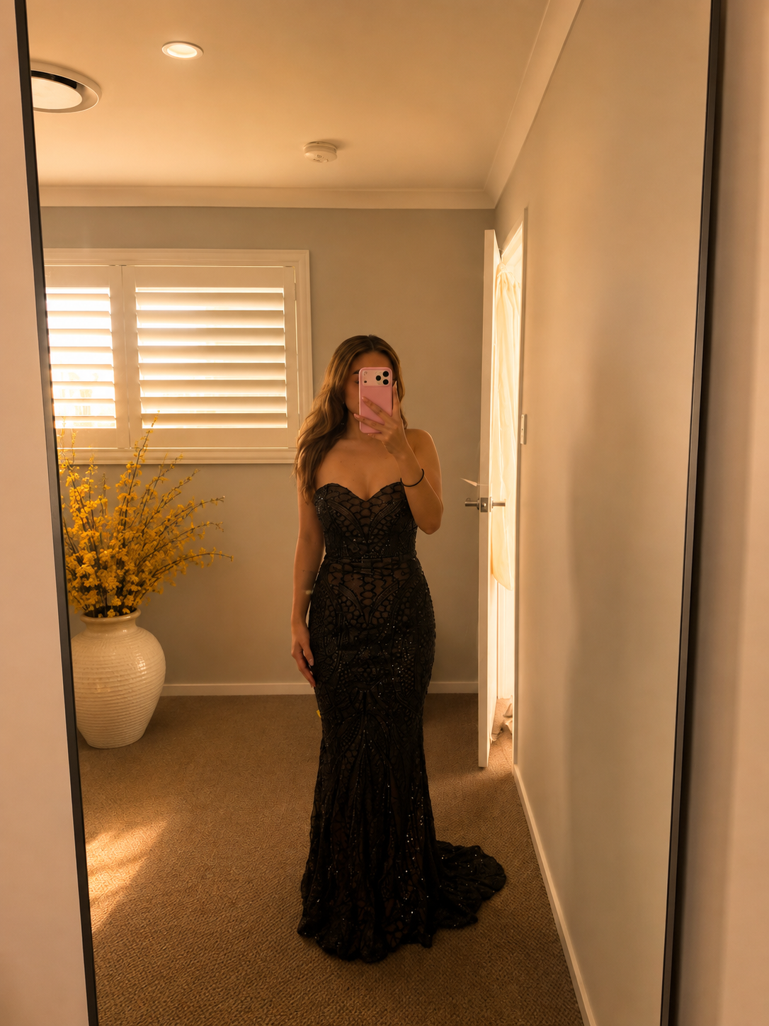 Jadore Black Embellished Dress